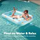 SLOOSH Inflatable Tanning Pool Lounger Float, 70" x 46" Pool Floats Adult with Pillow, 4 in 1 Suntan Tub Raft Floatie,Sunbathing Bed Lounge for Water Blow Up Ball Pit Party Gifts