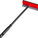 DSV Standard Window Squeegee for Car Windows, 2-in-1 Window Cleaner for Car Windshield, Gas Station, Shower, and Glass | Auto Squeegee with 17.5" Handle, 8" Soft Rubber Blade & Highly Absorbent Sponge