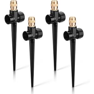 Tioncy 4 Pack Metal Lawn Sprinkler Automatic Garden Water Sprinkler on Spike Base 360 Degree Rotation with Adjustable Brass Nozzle for Lawn Garden Yard(Black) Tioncy 4 Pack Metal Lawn Sprinkler Automatic Garden Water Sprinkler on Spike Base 360 Degree Rotation with Adjustable Brass Nozzle for Lawn Garden Yard(Black)