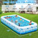 Extra Large Inflatable Swimming Pool – 165" x 76" x 22" Oversized Blow Up Pool for Adults, Big Family Backyard Pool with Pump, Thickened Kiddie Pool for Summer Water Party, Easy Set Up