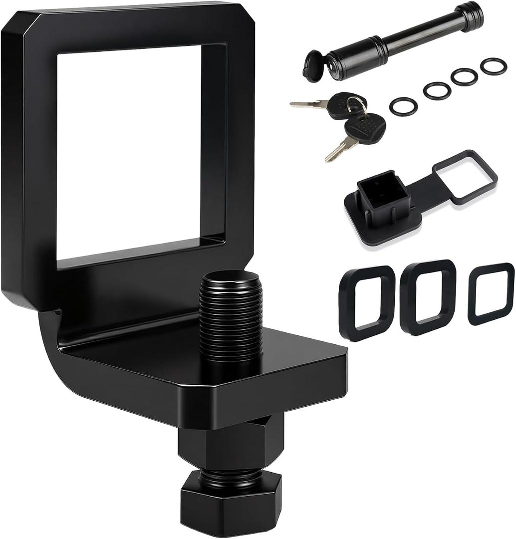 Anti-Rattle Hitch Clamp for 2 Inch Receiver, Includes Locking Hitch Pin, Rubber Hitch Cover & 3 Silencer Pads, Heavy Duty Hitch Tightener for Trucks, SUVs, RVs, Trailers and Bike Racks