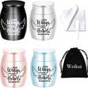 Small Cremation Keepsake Urns for Human Ashes - Set of 8- Mini Cremation Urns for Ashes Beautiful Keepsake Sharing Urns Stainless Steel Memorial Ashes Holder(4 Color urns)