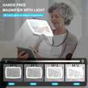 Hands Free Magnifying Glass with Light for Reading, 5X Large Page Neck Magnifier with 50 LED Lights, Flexible Gooseneck Magnifier for Books, Sewing, Crafts, Seniors Low Vision