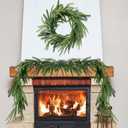 1 Pc 6 Ft Artificial Norfolk Pine Garlands, Christmas Garland,Real Touch Winter Pine Garland, Green Artificial Greenery Garland for Table for Christmas Winter Home Mantel Fireplace Holiday Party