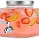 1 Gallon Drink Dispensers for Parties,Beverage Dispenser for Fridge with Leakproof Stainless Steel Spigot, Ideal for Water, Lemonade, Juice, Iced Tea 