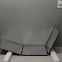 OLIBUY 3 Way Mirror for Hair Cutting, Three Way Mirror for Shaver and Makeup, Height Adjustable with Two Hold Nails, 360 Viewing Angle, Clear Anti-Fog HD Glass (Black Without Led)