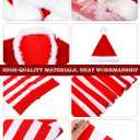 Geyoga Women's Santa Claus Costume Set Velvet Dress with Belt Women's Xmas Striped Tights Santa Hat Set Dress Cosplay (Red, Large