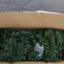 9ft Christmas Garland with LED Lights Battery Operated, Prelit Xmas Garland for Mantle, Fireplace, Stairs Railing, Artificial Christmas Garland Indoor and Outdoor Decorations (Simple Green)