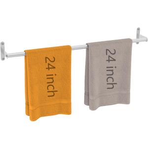 JUYSON 24 Inch Bathroom Towel Bar, Towel Racks for Bathroom Wall Mounted, Stainless Steel Heavy Duty Modern Single Towel Bar Holder Towel Rod Wall Mounted(Single Bar-Brushed Nickel,24 in)