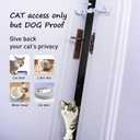 Neobay Adjustable Door Strap and Latch, Damage-Free Cat Door Latch to Keep Large Dog Out of Litter Box, Economical Alternative of Pet Gates and Interior Cat Door, Magnetic with Stopper 1 Pack