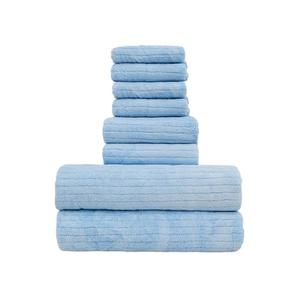 8PCS Premium Bath Towels Set Contains 2 Large Bath Towels 55 X 27inch, 2 Hand Towels 29 × 13inch, 4 Wash Cloths 11.8 × 11.8inch, Super Soft, Highly Absorbent, Perfect for Home Bathroom (Blue-A)