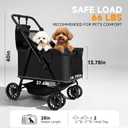 Dog Stroller for Large & Medium Dogs (Up to 66 lbs), Pet Stroller for 2 Small Dogs with Adjustable Handle & Canopy, Sun Shades, Storage Organizer, Oxford Fiber, Foldable & Ventilated