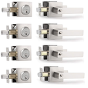 Cielsa Dawn Key Lock Satin Nickel Entry Door Set with Deadbolt Combination Lockset, 4-Piece Set