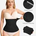 Nebility Womens' Waist Trainer Tummy Control Waist Cincher Slim Body Shaper (Black, L)