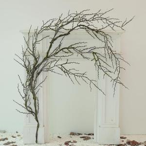 190cm/74.8inch Artificial Creepy Flexible Tree Branches Faux Grape Vines Garland Twigs with Moss Wood Craft for Halloween Door Wall Hanging Cottage Haunted Mansion Theme Outdoor Mantel Decoration (1)