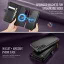 Defencase for Galaxy S23 Magnetic Wallet Case Compatible with Magsafe with RFID Blocking Zipper & Card Holder for Women Men, PU Leather Detachable Phone Case for Samsung Galaxy S23 5G 6.1", Black