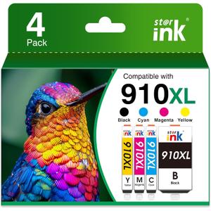 Compatible 910xl Ink Cartridges Replacement for HP 910xl Ink Cartridges Combo Pack Work for HP OfficeJet 8010 8015 8022 Pro 8025e 8020 8025 8028 8030 8035 Printer (910 XL Ink,4 Pack, Packaging May Vary)
