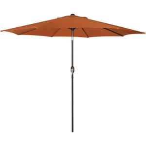 Blissun 9' Outdoor Patio Umbrella, Outdoor Table Umbrella, Yard Umbrella, Market Umbrella with 8 Sturdy Ribs, Push Button Tilt and Crank (Rust)