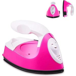 GoLashFun Mini Craft Iron Mini Heat Press Small Iron Portable Handy Travel Heat Ironon for Transfers,Clothes,Crafts,Patches,DIY (MiniRose Red)