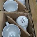 Amazon Basics 16-Piece Porcelain Dinnerware Set, Microwave and Dishwasher Safe, Service for 4, Plates, Bowls and Mugs, White