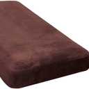 H.VERSAILTEX Velvet Stretch Individual Chaise Cover Sectional Couch Covers for L Shaped Sofa Both Left/Right Furniture Protector Seat Cushion Sofa Cover (1 Piece Chaise Cover, Brown)