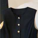 GORGLITTER Women's Button Up Blazer Vest Top Dressy Sleeveless V Neck Business Casual Work Tops Trendy (L)