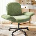 HUANUO Criss Cross Office Chair with Adjustable Armrests, Light Green, Small