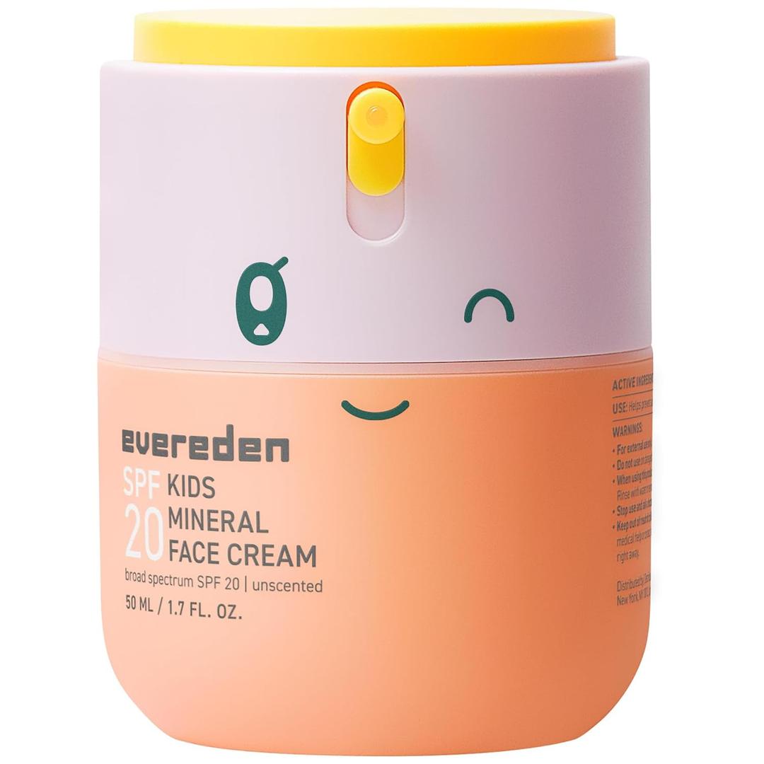 Evereden Kids Face Cream, 1.7 oz. | Fragrance-Free and Kids Face Lotion with SPF 20 | Clean and Non-Toxic Face Moisturizer | Multi-Vitamin Skin Care | FSA Eligible EXP: 05/13/2027