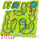 TEMI 64 Pieces Puzzle Race Tracks Car Set Toys for Kids Ages 3-5 - Toddler Toys Gifts for 3 4 5 Year Old Boys, Puzzle Tracks Car for Boys Ages 3-5 4-6, 3 4 5 6 Year Old Birthday Gifts