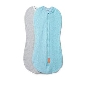 SwaddleMe by Ingenuity Compression Baby Swaddle Pod, Two-Way Zipper for Easy Diaper Changes, Improves Sleep & Calms Startle Reflex, 0-2 Months, 1.0 TOG, 2-Pack - Dino Jam