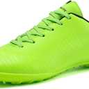 Soccer Cleats for Mens Womens Turf Soccer Shoes Indoor Unisex Football Boots Wide Training Sneaker (7.5, A166-green)