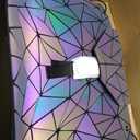 LOVEVOOK Geometric Luminous Purses and Handbags for Women Holographic Reflective Crossbody Bag Wallet