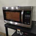 Emerson MW1338SB Countertop Microwave Oven, 6 Pre-Programmed Settings, Removable Glass Turntable, Child Safety Lock, 1.3 Cu ft, 1000W, Stainless Steel