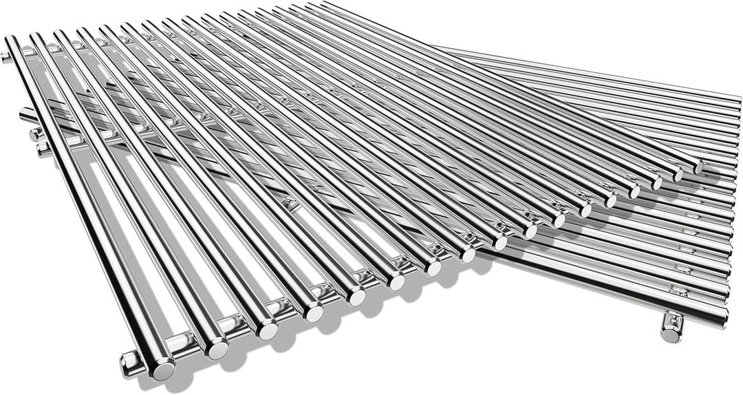 QuliMetal 18.75" 9MM Grill Grates for Weber Genesis II, Grill Parts for Weber Genesis II LX 300 Series, Genesis II E&S 310 315 320 325 340, Replacement Parts for Weber 66095, 304 Stainless Steel