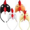 SAFIGLE 4Pcs Chicken Headband Set Party Headdress Hairband for Adults and Kids Masquerade Festival Accessories 9.45X4.72 Inch