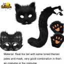 Fox Mask Wolf Fox Tail Cat Cosplay Set: Furry Mask + Paw Gloves + Tail, Ideal for Halloween & Themed Parties