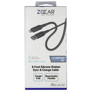 ZGEAR 6FT Silicone USB-A to Lightning 8-pin Cable - Gray