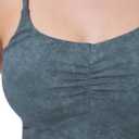 Women's Sweetheart V Neck Tank Top Adjustable Straps Workout Yoga Tops Going Out Basic Casual Crop Cami Shirts (Gray, M)