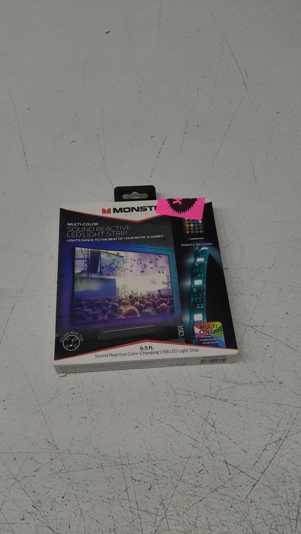 Monster Basics Multi-color Sound Reactive LED Light Strip, 6.5 Ft.