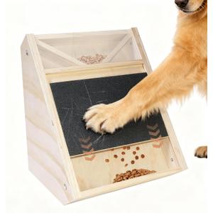 Dog Scratch Pad for Nails: Quiet Dog Scratch Board with Treats, Easy Change Dog Nail Board with 2Pcs Removable Stand, Interactive Paw Nail Scratcher & Slow Feeder Toy