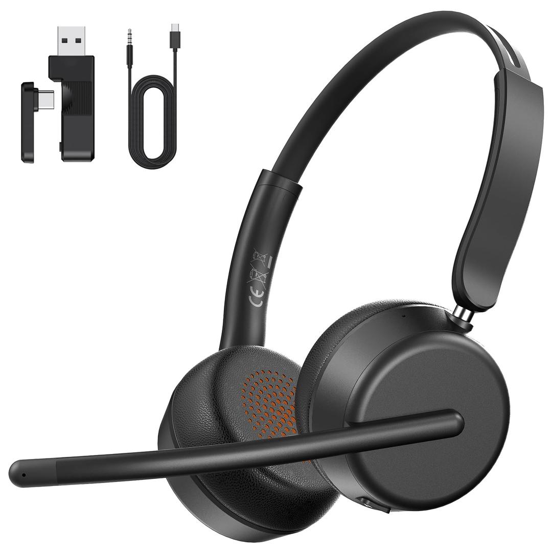 Wireless Headset with Mic for Work