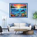 DMCVIVR Stamped Cross Stitch Kits for Adults Beginners Embroidery Kits 11CT Needlepoint Kits Cross Stitch Patterns Embroidery Patterns&Dolphin Sea World 16x20 inch (Handicraft43)