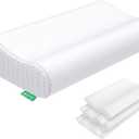 UTTU Cervical Pillow for Neck Strain Relief, Memory Foam Neck Pillow for Sleeping, Adjustable Orthopedic Sandwich Pillow, Contour Cooling for Side Back Stomach Sleeper, Queen(23.6"×14"×5.2"/4.5")
