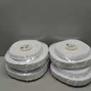 PLASTICPRO 128 Pack Elegant Disposable Plastic Plates Combo Set Includes 64 Dinner Plates and 64 Salad Heavy Duty Fancy Party Plates White Embossed Victorian Design