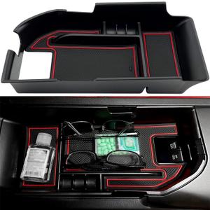 Compatible with Camry XLE/XSE 2018-2023 Center Console Organizer Tray Accessories, Fit Dual USB Ports (Red)