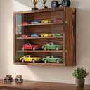 1/18 Scale Diecast Display Case Wooden Wall Mount Model Car Display Cabinet, 27.56 x 6.79 x 22.09 inches
