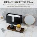 MyGift Decorative Wood Paper Towel Holder with Shelf - Wall Mounted Bathroom Napkin Dispenser