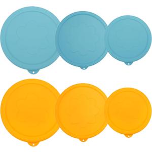 1 Cup 2 Cup 4 Cup Round Silicone Replacement Lids for Pyrex 7202-PC, 7200-PC, 7201-PC Glass Bowls, 6 Pack, Microwave & Dishwasher & Freezer Safe (Container not Included)