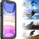 SPORTLINK Waterproof Case for iPhone 11, Full Body Heavy Duty Protection Full Sealed Cover Shockproof Dustproof Built-in Clear Screen Protector Rugged Case for iPhone 11 6.1 Inch Black