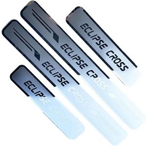 Stainless Door Sill Protector Kick Plate Entry Guard Kit for Mitsubishi Eclipse Cross PHEV 2026 Accessory (Thin Chrome Eclipse Cross)